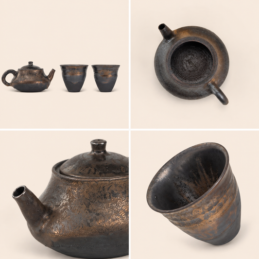 Sky Ash Tea Set — One Teapot & Two Cups Gift Set