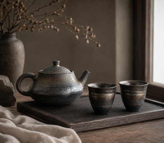 Sky Ash Tea Set — One Teapot & Two Cups Gift Set