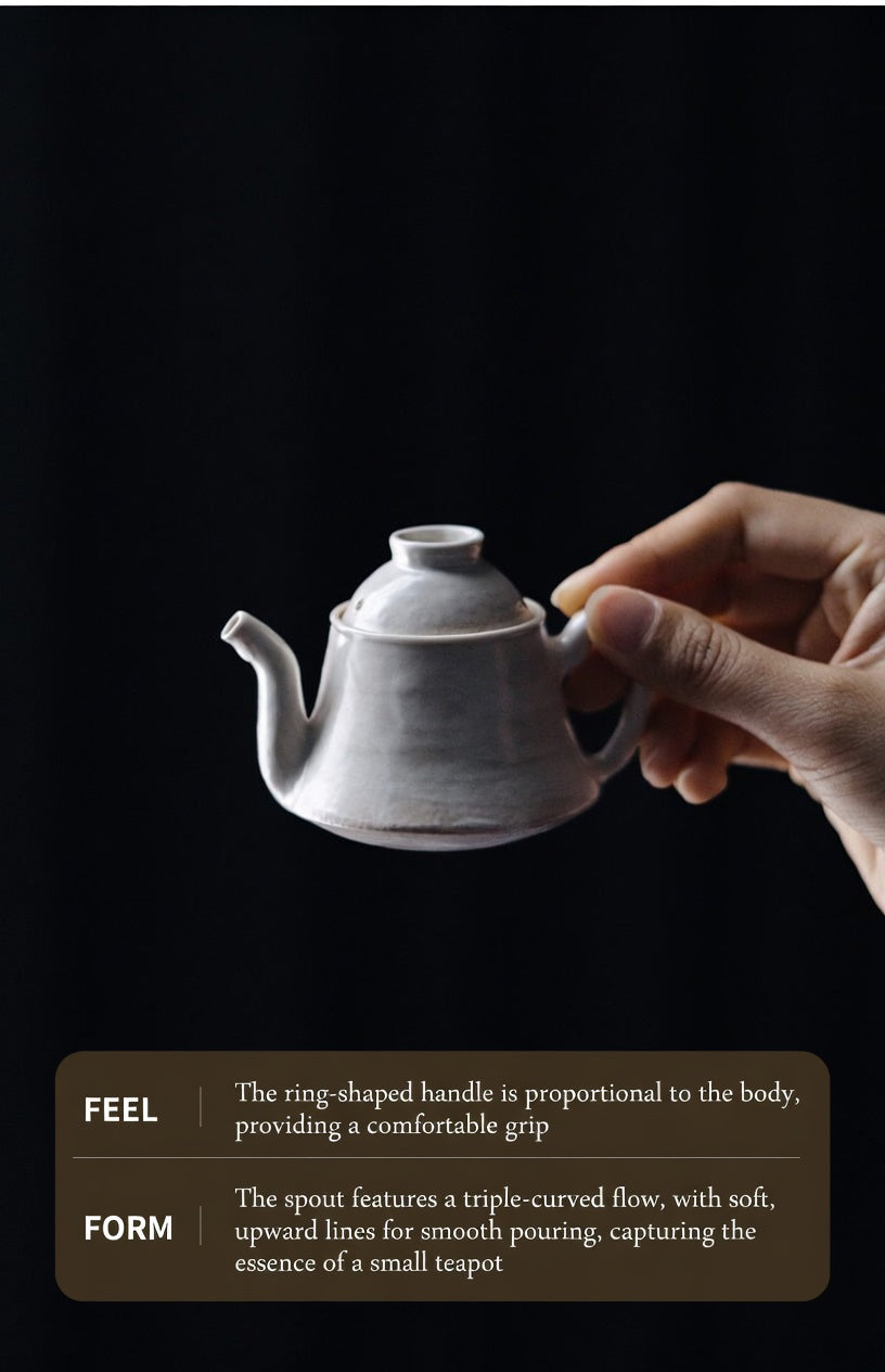 Simple as Always – White Ceramic Twilight Mist Teapot &amp; Cup Set