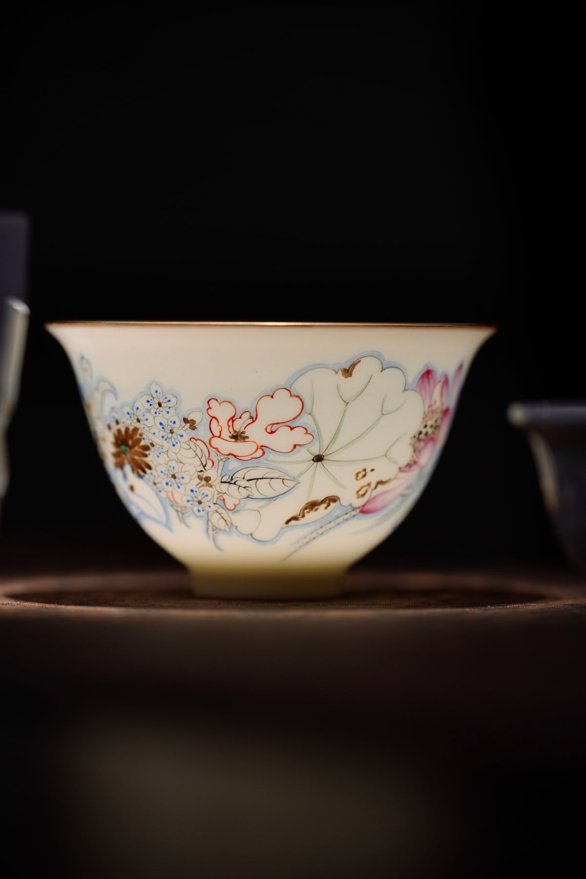 Butterfly & Peony Hand-Painted Gaiwan