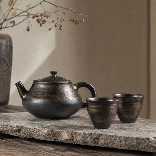 Sky Ash Tea Set — One Teapot & Two Cups Gift Set