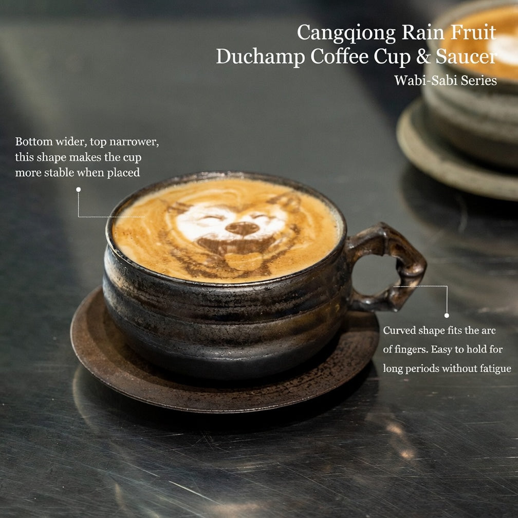 Cangqiong Rain Fruit / Duchamp Coffee Cup & Saucer - Wabi-Sabi Series