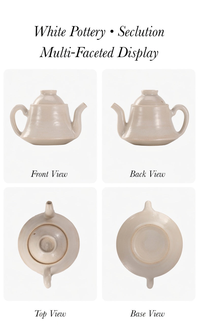 Simple as Always – White Ceramic Twilight Mist Teapot &amp; Cup Set