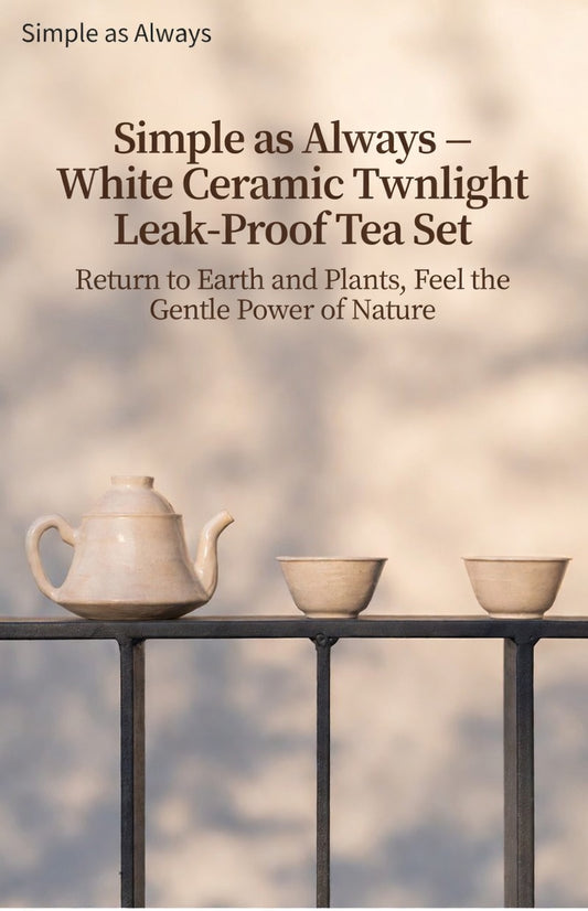 Simple as Always – White Ceramic Twilight Mist Teapot &amp; Cup Set